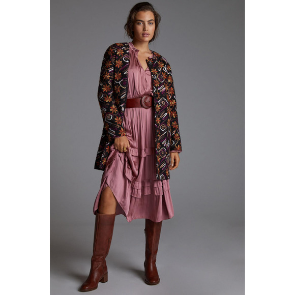 Anthropologie Hutch Floral Embroidered Coat Womens Small Retro Boho Artsy NWT - Picture 3 of 16